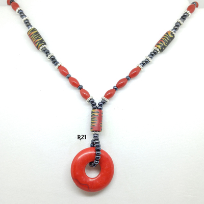 Red howlite necklaces (2 styles)