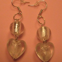 Foiled Glass Heart Earrings