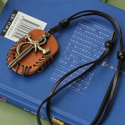 Crucifix cross  leather surfer chain necklace pendants