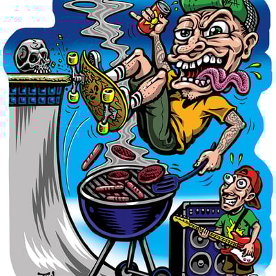 Bbq sticker (full color shaped vinyl) - Thumbnail 2