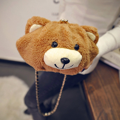 Bear shoulder bag new clip chain handbag mini cute bag