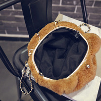 Bear Shoulder Bag New Clip Chain Handbag Mini Cute Bag - Thumbnail 2