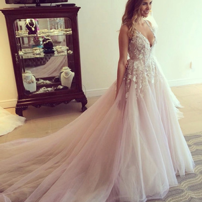 Long prom dress, off shoulder prom dress, prom dress with applique, v-neck prom dress, elegant prom dress, inexpensive prom dress, pd15071