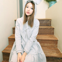 Kawaii Rabbit Ear Warm Coat Dress - Thumbnail 2