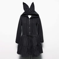 Kawaii Rabbit Ear Warm Coat Dress - Thumbnail 3