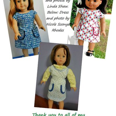 "housewife" doll dress pdf pattern- designed to fit 18" dolls like ag, og, ma, etc.