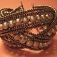 Silver Seed Bead Cuff Bracelets - Thumbnail 3