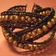 AB Brown Seed Bead Cuff Bracelets - Thumbnail 3