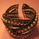 AB Brown Seed Bead Cuff Bracelets - Thumbnail 4