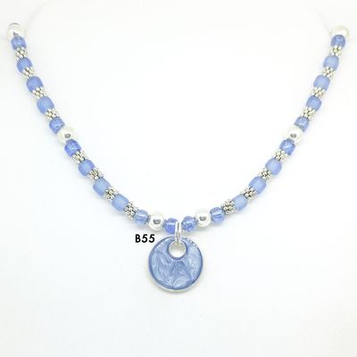 Blue coin necklace (2 styles) - Thumbnail 3