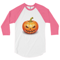 3D Print Hallowmas Pumpkins 3/4 Sleeve Raglan Shirt - Thumbnail 2
