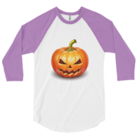 3D Print Hallowmas Pumpkins 3/4 Sleeve Raglan Shirt - Thumbnail 4