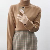 Vintage Solid Turtleneck Sweater - Thumbnail 1
