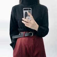 Vintage Solid Turtleneck Sweater - Thumbnail 4