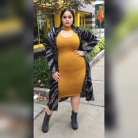 Golden Perfection Bodycon Dress  - Thumbnail 1