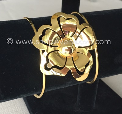Flower Cuff Bracelet ~ Stainless Steel