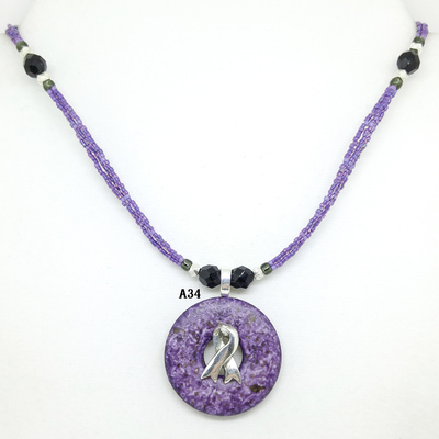 Cancer/fibromyalgia awareness necklaces (4 styles)