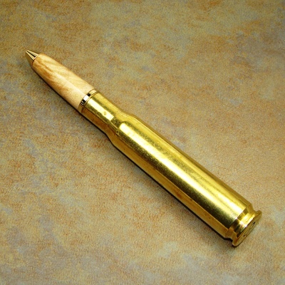 Maple burl .50 caliber bullet pen - Thumbnail 1