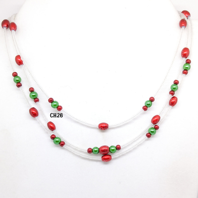 Christmas 3 strand necklaces (2 styles)