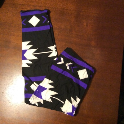 Purple Aztec Capri Leggings
