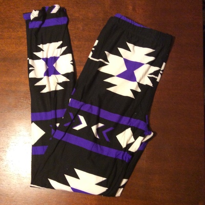 Purple aztec leggings