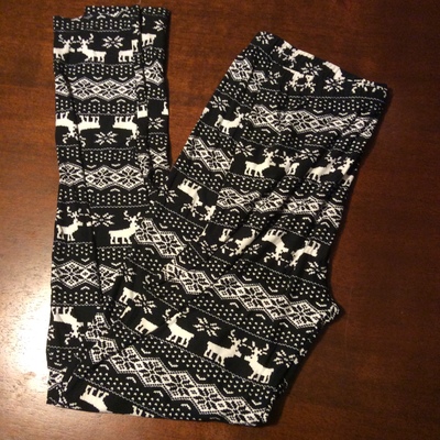 Blk Reindeer Leggings