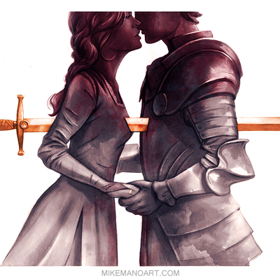 Guinevere and lancelot (art print)