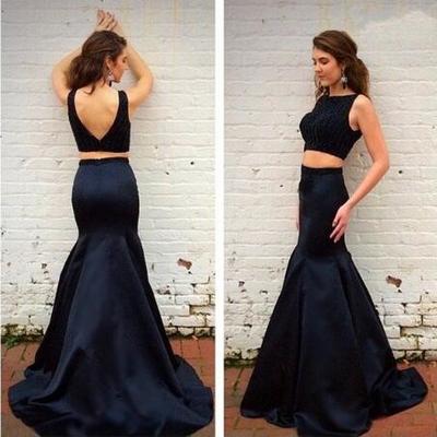 Prom dress 2017,black prom dress,long prom dress,two pieces prom dress,sexy prom dress - Thumbnail 5
