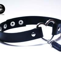 Heart choker with crystal point - Thumbnail 1