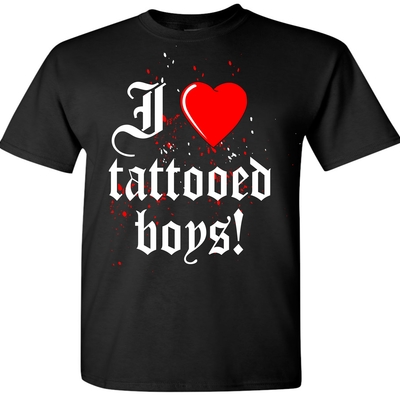 I love tattooed boys t-shirt # 2012