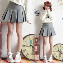 College wind pleated skirt, short skirt