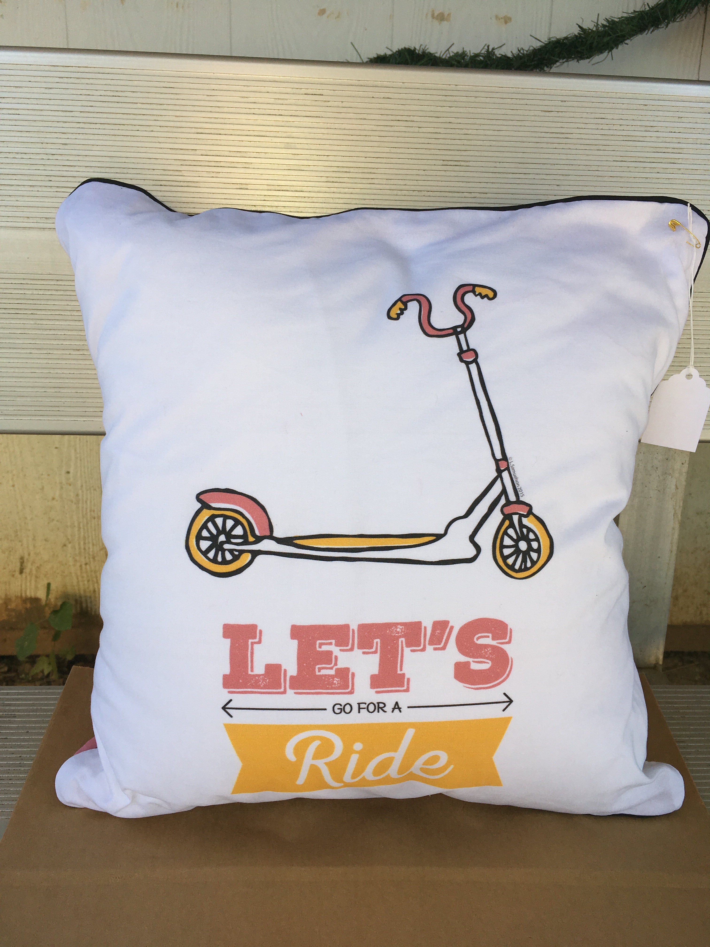 Image of Lets Go For A Ride | Scooter Pillow