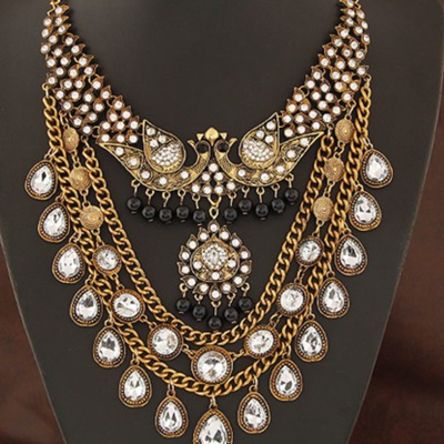 Shanksha statement necklace (specify gold or silver)