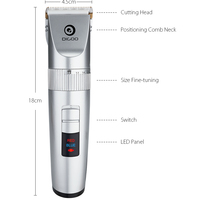 USB Ceramic Blade Hair Trimmer Rechargeable Double Blade 5-Speed LED indicators - Thumbnail 1