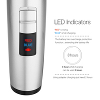 USB Ceramic Blade Hair Trimmer Rechargeable Double Blade 5-Speed LED indicators - Thumbnail 2