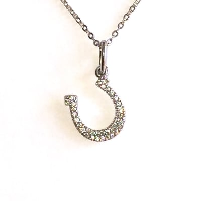 Adriana orsini sterling silver pave horseshoe pendant necklace