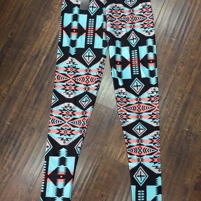 Aztec in neon leggings