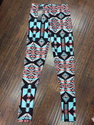 Aztec in Neon Leggings