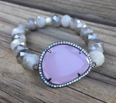 Pink Opal Crystal Bracelet