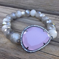 Pink Opal Crystal Bracelet - Thumbnail 2