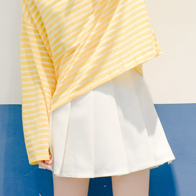 College wind high waist pleated skirt