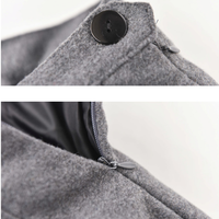 2016 New Fashion High Waist Woolen Pleated Skirt - Thumbnail 4