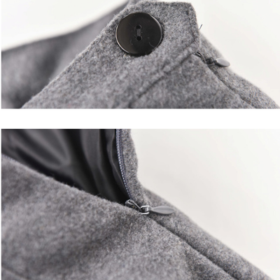 2016 new fashion high waist woolen pleated skirt