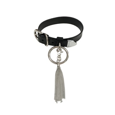 Ceilidh choker ( black + silver )