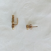 KATIE DIAMOND Gold Stud & Ear Pin Earring Set  - Thumbnail 3