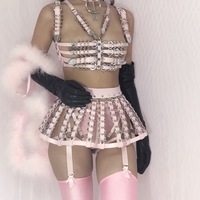 Jennette Skirt ( Pink + Silver ) - Thumbnail 1