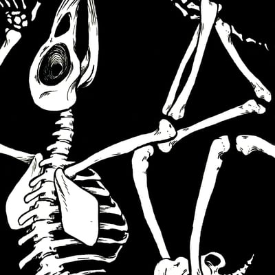 Birdish: skeleton iv (5x7 print)