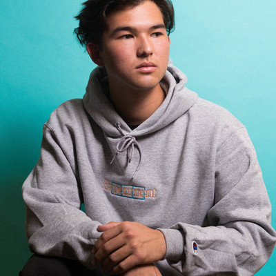 Embroidered logo hoodie