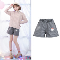 Girls Winter Emobroidery Woollen Short Pants - Thumbnail 4