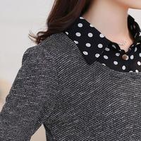 XL-5XL Grey Oversized Long Sleeve Shirt SP168213 - Thumbnail 2